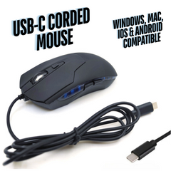 CBUS Wired USB C Mouse, 6-Button Quiet Click Computer Mouse - Silent Gaming Mouse Type-C