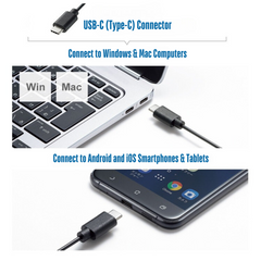 CBUS Wired USB C Mouse, 6-Button Quiet Click Computer Mouse - Silent Gaming Mouse Type-C