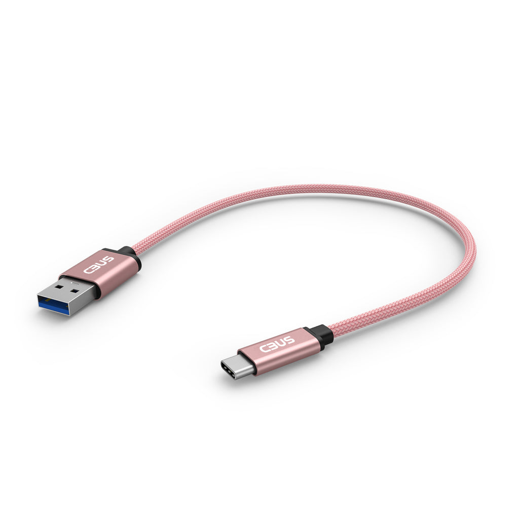 10-inch Short Length USB-C 3.2 Gen 1 to USB-A 3.0 Cable (Pink Rose Gold)