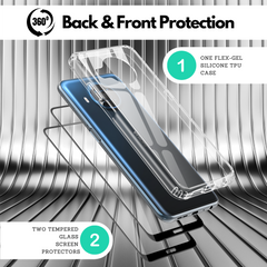 Clear Flex-Gel Case + 2x Glass Screen Protector for Nokia X100