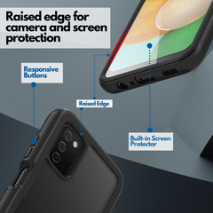 Heavy-Duty Case with Built-in Screen Protector for Samsung Galaxy A03s