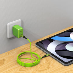 Fast Charger for iPhone 15/Pro/Max/Plus, iPad Air, iPad Pro, Mini 6 (USB-C) Green