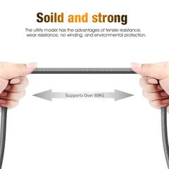 6ft Heavy-Duty Double Braided Fast Charging USB-C Cable (Space Gray)