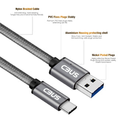 6ft Heavy-Duty Double Braided Fast Charging USB-C Cable (Space Gray)