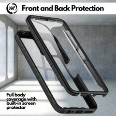 Heavy-Duty Case with Built-in Screen Protector for T-Mobile Revvl 6X 5G