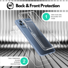 Clear Flex-Gel Case + 2x Glass Screen Protector for T-Mobile Revvl 6 5G