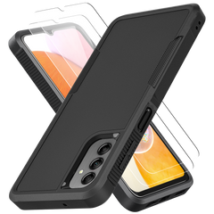 Galaxy A14 5G Grip Case + 2 Glass Screen Protectors for Samsung Galaxy A14 5G (Black)