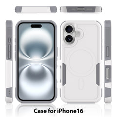 Armor Grip Case for iPhone 16 (White/Gray)
