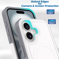 Armor Grip Case for iPhone 16 (White/Gray)