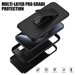 Holster Case with Belt Clip for iPhone 15 Pro Max