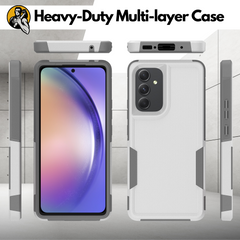 Galaxy A54 5G Grip Case + 2 Glass Screen Protectors for Samsung Galaxy A54 5G (White/Gray)