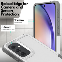 Galaxy A54 5G Grip Case + 2 Glass Screen Protectors for Samsung Galaxy A54 5G (White/Gray)