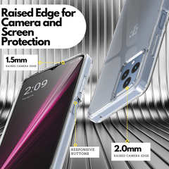 Clear Flex-Gel Case + 2x Glass Screen Protector for T-Mobile Revvl 6 5G