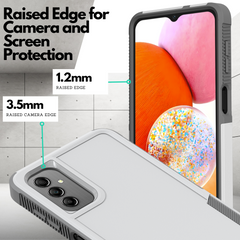 Galaxy A14 5G Grip Case + 2 Glass Screen Protectors for Samsung Galaxy A14 5G (White/Gray)