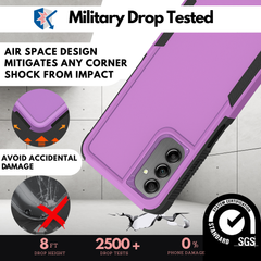 Galaxy A14 5G Grip Case + 2 Glass Screen Protectors for Samsung Galaxy A14 5G (Purple)