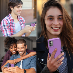 Galaxy A14 5G Grip Case + 2 Glass Screen Protectors for Samsung Galaxy A14 5G (Purple)