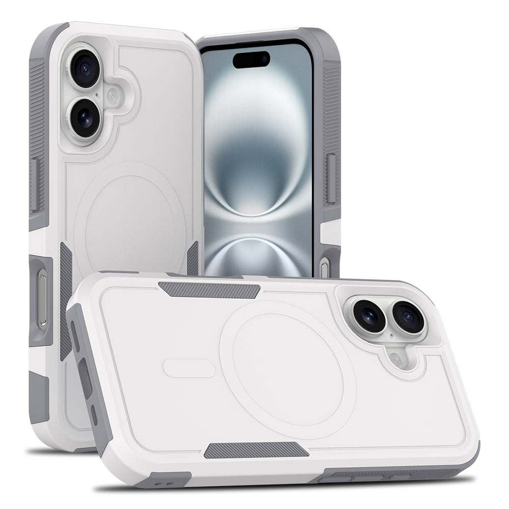 Armor Grip Case for iPhone 16 (White/Gray)