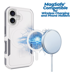 Armor Grip Case for iPhone 16 (White/Gray)