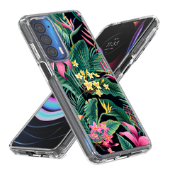 Tropical Flower Case for Motorola Edge 5G UW – Pink & Yellow Floral Print