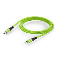 Limebrite 10ft Braided USB-C to Lightning Cable Compatible with iPhone 13/12/11 Pro/Max/Mini (Green)
