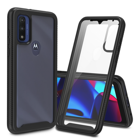 Heavy-Duty Case with Built-in Screen Protector for Motorola Moto G Pure