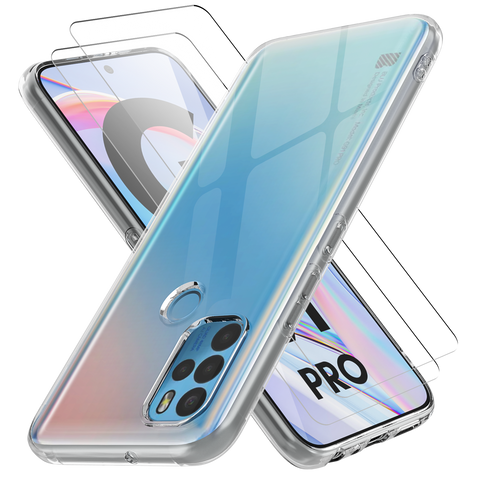 Clear Flex-Gel Case + 2 Screen Protectors for BLU G91 Pro (Clear)