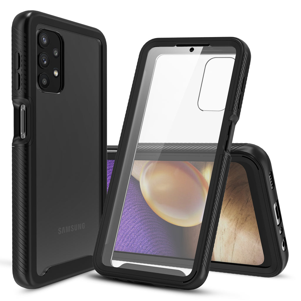 Heavy Duty Case Built-in Screen Protector for Samsung Galaxy A32 5G - Full Body (Black)