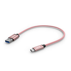 10-inch Short Length USB-C 3.2 Gen 1 to USB-A 3.0 Cable (Pink Rose Gold)