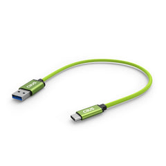 10-inch Short Length USB-C 3.2 Gen 1 to USB-A 3.0 Cable (Green)