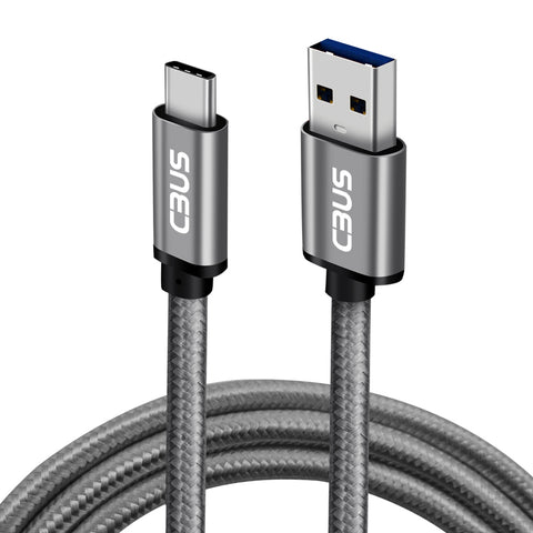 6ft Heavy-Duty Double Braided Fast Charging USB-C Cable (Space Gray)