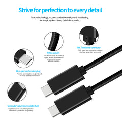 6ft 100W USB-C 3.2 Gen 2 Cable - Double Braided Nylon Cord