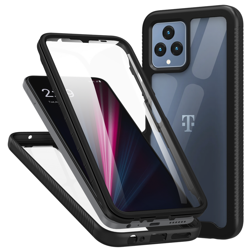 Heavy-Duty Case with Built-in Screen Protector for T-Mobile Revvl 6 5G