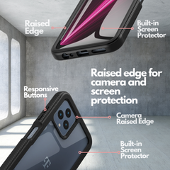 Heavy-Duty Case with Built-in Screen Protector for T-Mobile Revvl 6 5G