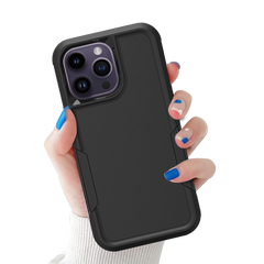 Grip Case + 2 Glass Screen Protectors for iPhone 14 Pro Max (Black)