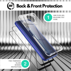 Clear Flex-Gel Case + 2x Glass Screen Protector for Nokia G20