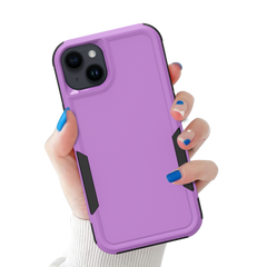 Grip Case + 2 Glass Screen Protectors for iPhone 14 Plus (Purple)