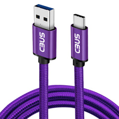 6ft Heavy-Duty Double Braided Fast Charging USB-C Cable (Purple)