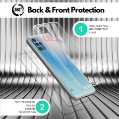 Clear Flex-Gel Case + 2 Screen Protectors for BLU G91 Pro (Clear)