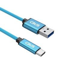 10-inch Short Length USB-C 3.2 Gen 1 to USB-A 3.0 Cable (Electric Blue)
