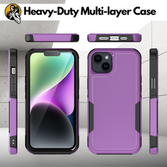 Grip Case + 2 Glass Screen Protectors for iPhone 14 (Purple)