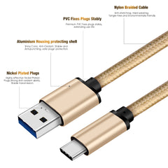 Heavy-Duty Double Braided Fast Charging USB-C Cable (Beige Gold)