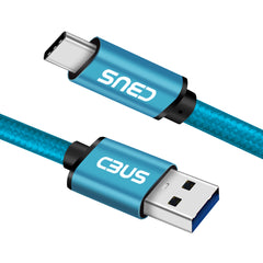 Heavy-Duty Double Braided Fast Charging USB-C Cable (Electric Blue)