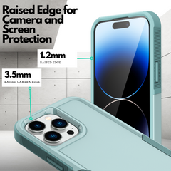Grip Case + 2 Glass Screen Protectors for iPhone 14 Pro (Mint Green)