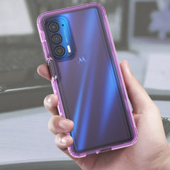 Purple Flex-Gel Case with Built-in Screen Protector for Motorola Edge 5G UW