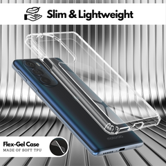 Clear Flex-Gel Case + 2x Glass Screen Protector for Motorola edge+ 5G UW (2022)