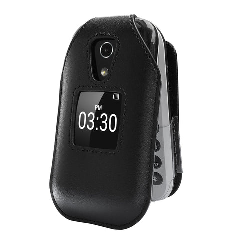 Fitted Leather Case for Consumer Cellular Link I, Link II and Doro 7050