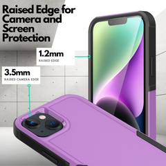 Grip Case + 2 Glass Screen Protectors for iPhone 14 (Purple)