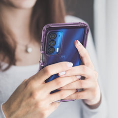 Purple Flex-Gel Case with Built-in Screen Protector for Motorola Edge 5G UW