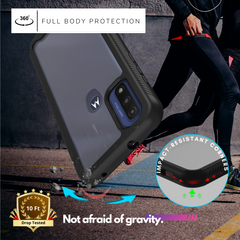 Heavy-Duty Case with Built-in Screen Protector for Motorola Moto G Pure