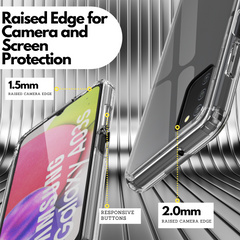 Clear Flex-Gel Case + 2x Glass Screen Protector for Samsung Galaxy A03s